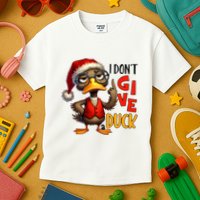 I Dont Give A Duck Funny Sarcastic Grumpy Duck Christmas Kids T-Shirt