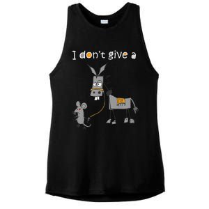 I DonT Give A Rats Ass Mouse Walking Donkey Ladies PosiCharge Tri-Blend Wicking Tank