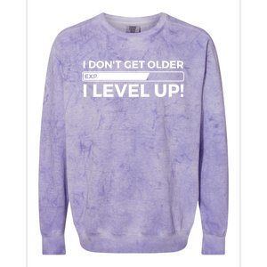 I Dont Get Older I Level Up Gift Funny Birthday Colorblast Crewneck Sweatshirt