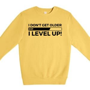 I Dont Get Older I Level Up Gift Funny Birthday Premium Crewneck Sweatshirt