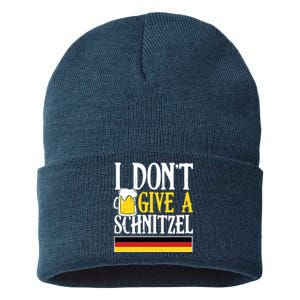 I Dont Give A Schnitzel German Beer Wurst Funny Oktoberfest Sustainable Knit Beanie