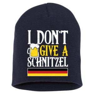 I Dont Give A Schnitzel German Beer Wurst Funny Oktoberfest Short Acrylic Beanie