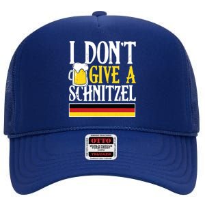 I Dont Give A Schnitzel German Beer Wurst Funny Oktoberfest High Crown Mesh Back Trucker Hat