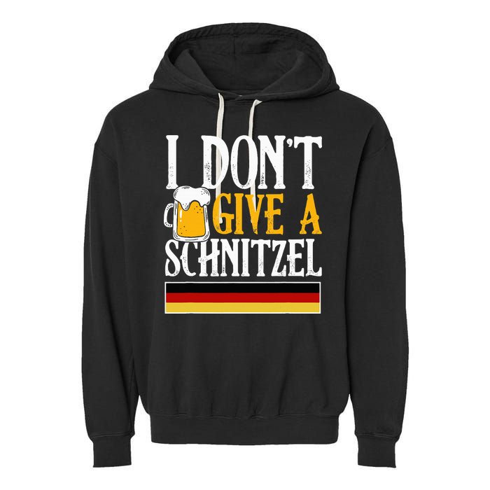 I Don't Give A Schnitzel German Beer Wurst Garment-Dyed Fleece Hoodie
