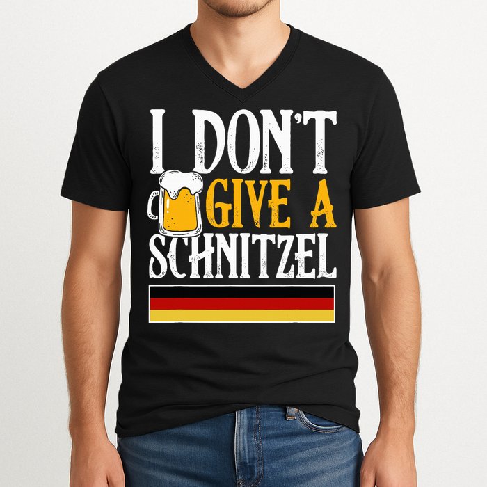 I Don't Give A Schnitzel German Beer Wurst V-Neck T-Shirt