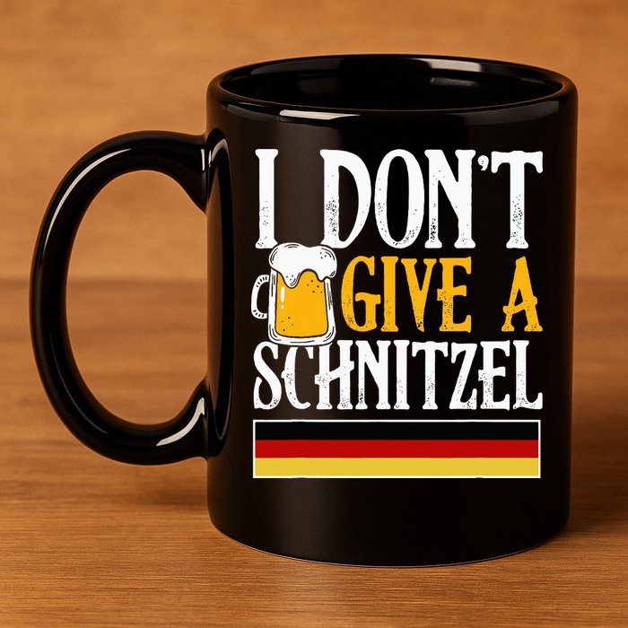 I Don't Give A Schnitzel German Beer Wurst 11oz C Handle Ceramic Mug
