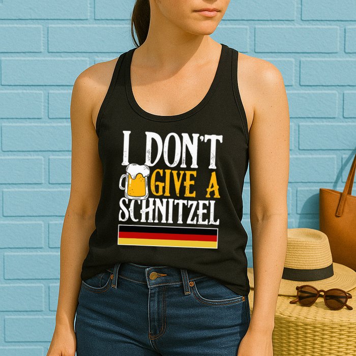 I Don't Give A Schnitzel German Beer Wurst Womens Tank Top