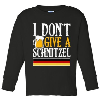I Don't Give A Schnitzel German Beer Wurst Toddler Long Sleeve Shirt