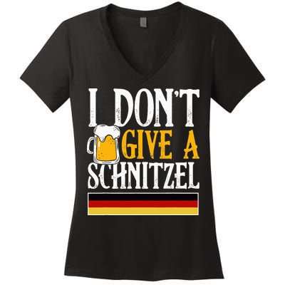 I Don't Give A Schnitzel German Beer Wurst Women's V-Neck T-Shirt
