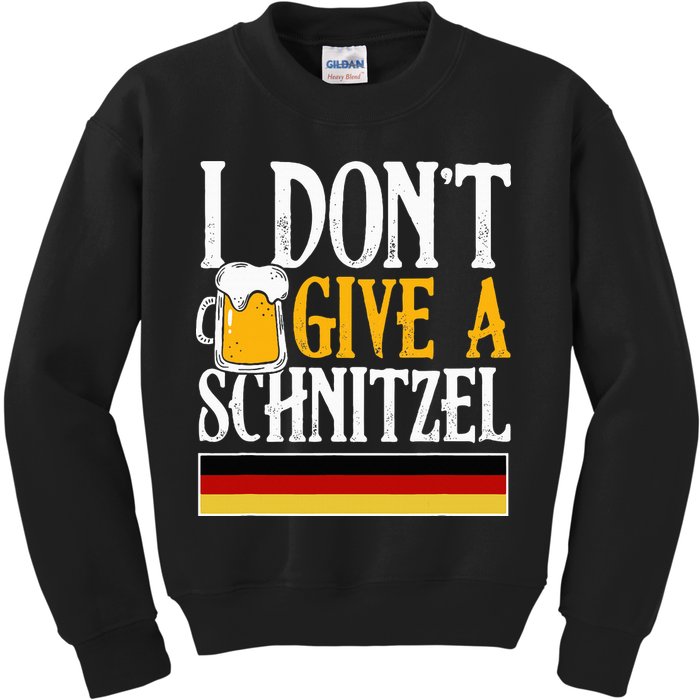 I Don't Give A Schnitzel German Beer Wurst Kids Sweatshirt
