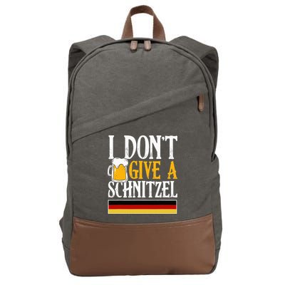 I Don't Give A Schnitzel German Beer Wurst Cotton Canvas Backpack
