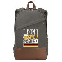 I Don't Give A Schnitzel German Beer Wurst Cotton Canvas Backpack
