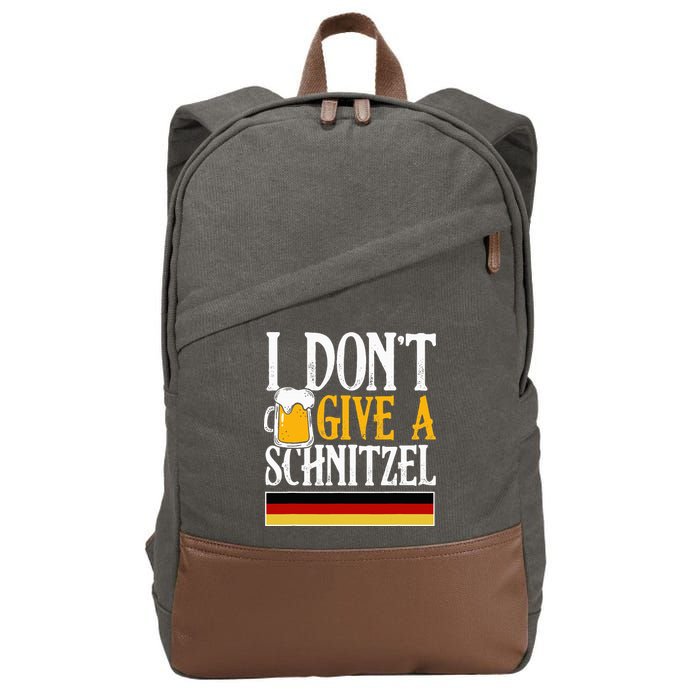 I Don't Give A Schnitzel German Beer Wurst Cotton Canvas Backpack