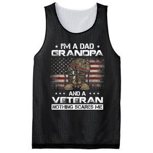 I'm Dad Grandpa And A Veteran Proud Us Grandpa Dad Veteran Gift Mesh Reversible Basketball Jersey Tank