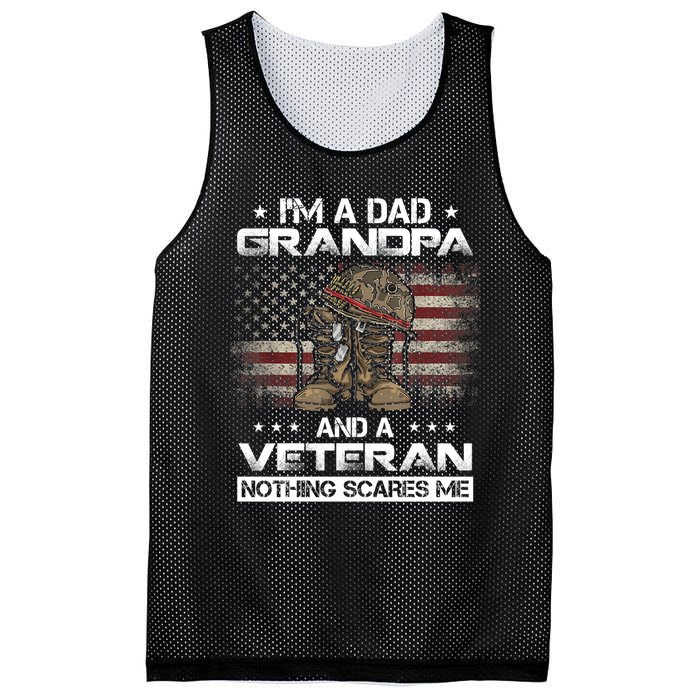 I'm Dad Grandpa And A Veteran Proud Us Grandpa Dad Veteran Gift Mesh Reversible Basketball Jersey Tank