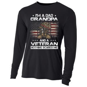 I'm Dad Grandpa And A Veteran Proud Us Grandpa Dad Veteran Gift Cooling Performance Long Sleeve Crew