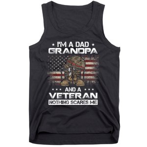 I'm Dad Grandpa And A Veteran Proud Us Grandpa Dad Veteran Gift Tank Top