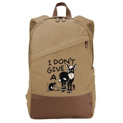 I DonT Give A Donkey Rat Funny Sarcastic Cotton Canvas Backpack
