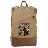 I DonT Give A Donkey Rat Funny Sarcastic Cotton Canvas Backpack