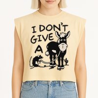 I DonT Give A Donkey Rat Funny Sarcastic Garment-Dyed Women's Muscle Tee
