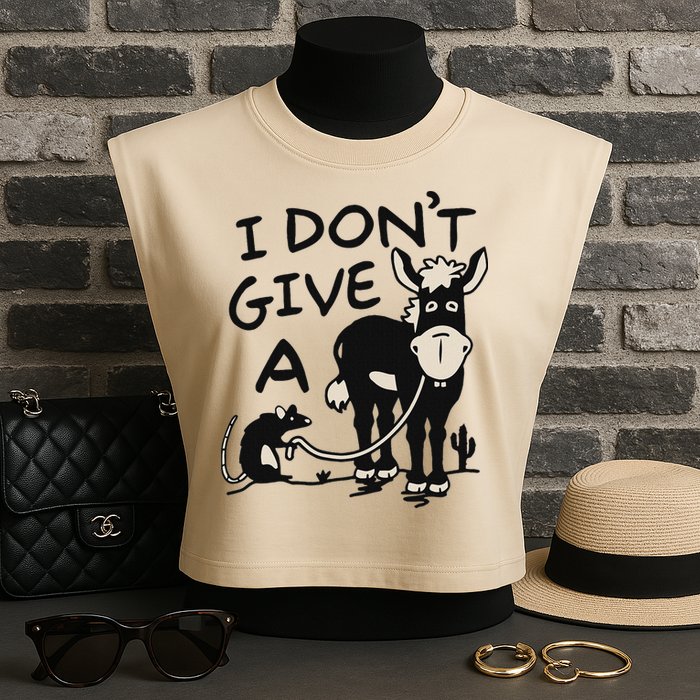 I DonT Give A Donkey Rat Funny Sarcastic Garment-Dyed Women's Muscle Tee