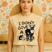 I DonT Give A Donkey Rat Funny Sarcastic Garment-Dyed Women's Muscle Tee