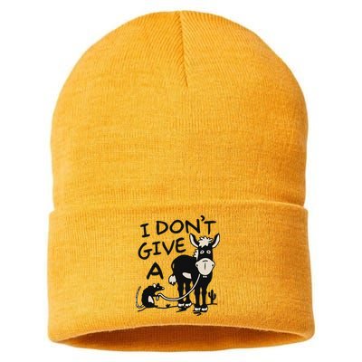 I DonT Give A Donkey Rat Funny Sarcastic Sustainable Knit Beanie