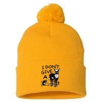 I DonT Give A Donkey Rat Funny Sarcastic Pom Pom 12in Knit Beanie