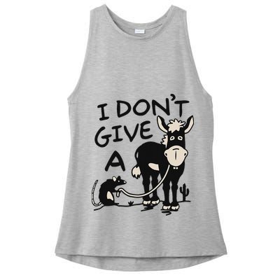 I DonT Give A Donkey Rat Funny Sarcastic Ladies PosiCharge Tri-Blend Wicking Tank