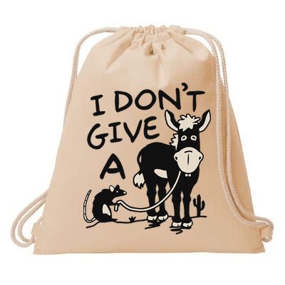 I DonT Give A Donkey Rat Funny Sarcastic Drawstring Bag