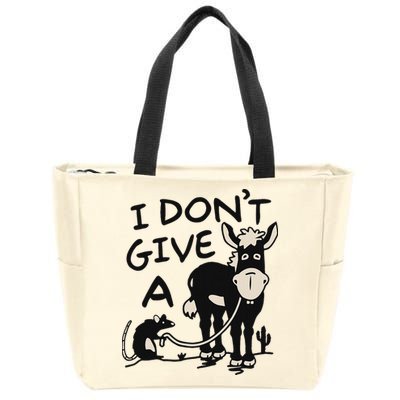 I DonT Give A Donkey Rat Funny Sarcastic Zip Tote Bag