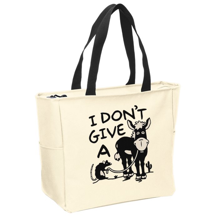 I DonT Give A Donkey Rat Funny Sarcastic Zip Tote Bag