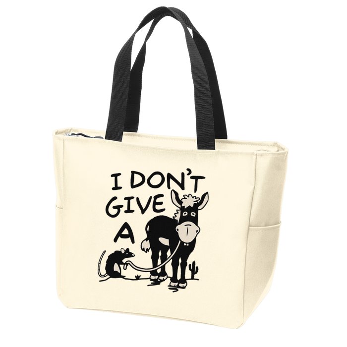 I DonT Give A Donkey Rat Funny Sarcastic Zip Tote Bag