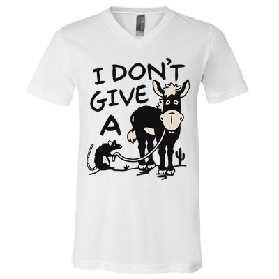 I DonT Give A Donkey Rat Funny Sarcastic V-Neck T-Shirt