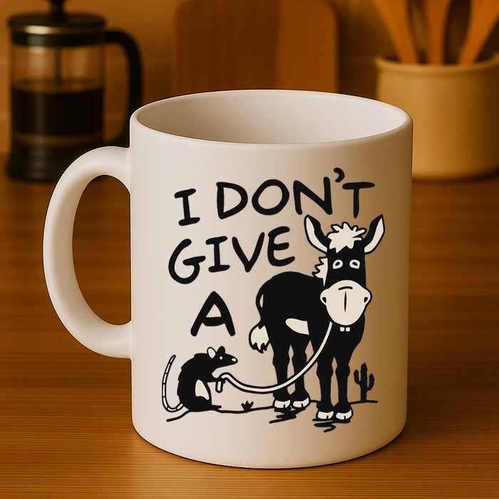 I DonT Give A Donkey Rat Funny Sarcastic Mug