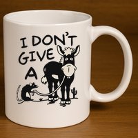 I DonT Give A Donkey Rat Funny Sarcastic 11oz C Handle Ceramic Mug