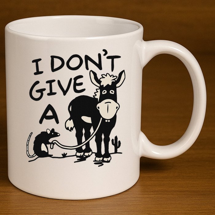I DonT Give A Donkey Rat Funny Sarcastic 11oz C Handle Ceramic Mug
