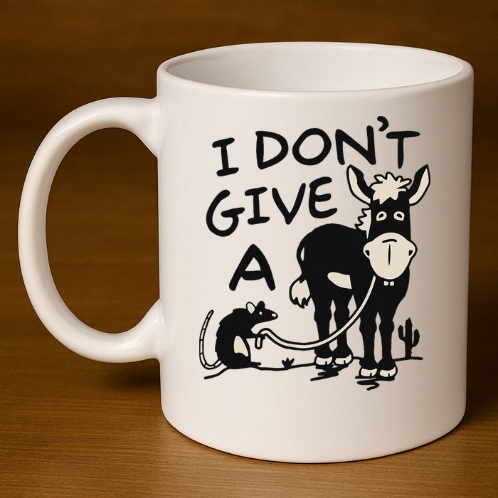 I DonT Give A Donkey Rat Funny Sarcastic 11oz C Handle Ceramic Mug
