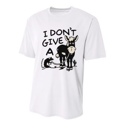 I DonT Give A Donkey Rat Funny Sarcastic Youth Performance Sprint T-Shirt