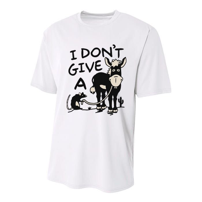 I DonT Give A Donkey Rat Funny Sarcastic Youth Performance Sprint T-Shirt