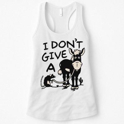 I DonT Give A Donkey Rat Funny Sarcastic Womens Tank Top