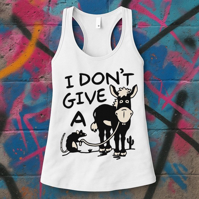 I DonT Give A Donkey Rat Funny Sarcastic Womens Tank Top