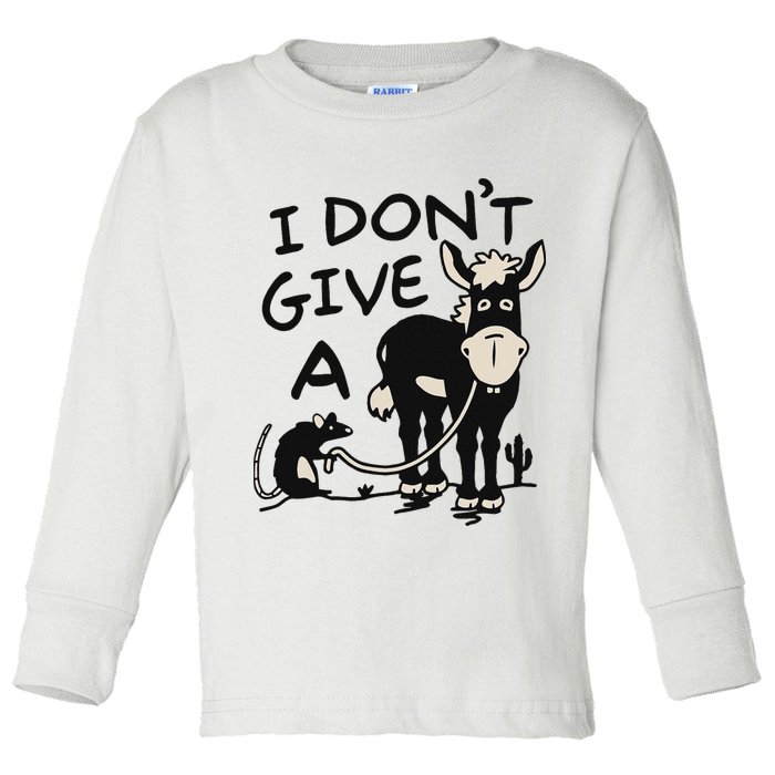 I DonT Give A Donkey Rat Funny Sarcastic Toddler Long Sleeve Shirt