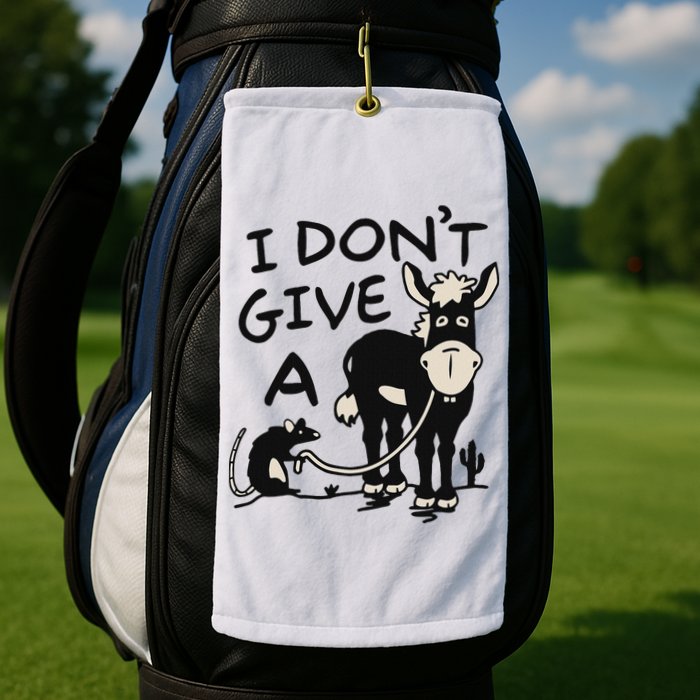 I DonT Give A Donkey Rat Funny Sarcastic Golf Towel