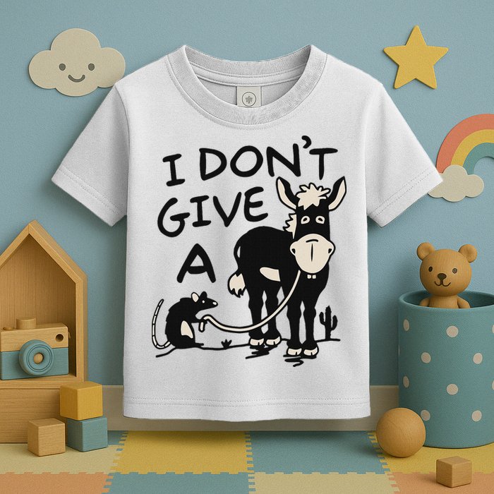 I DonT Give A Donkey Rat Funny Sarcastic Toddler T-Shirt