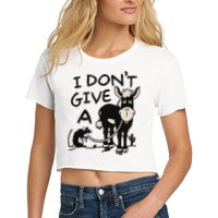 I DonT Give A Donkey Rat Funny Sarcastic Crop Top