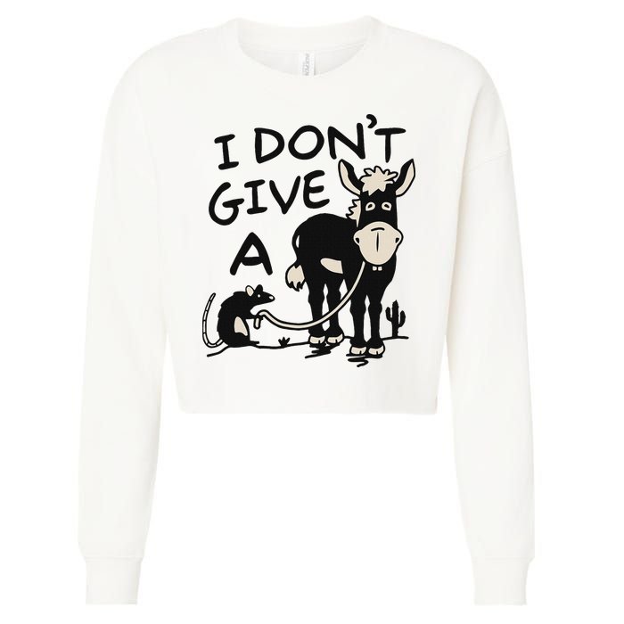 I DonT Give A Donkey Rat Funny Sarcastic Cropped Pullover Crew