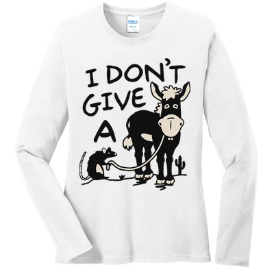 I DonT Give A Donkey Rat Funny Sarcastic Ladies Long Sleeve Shirt
