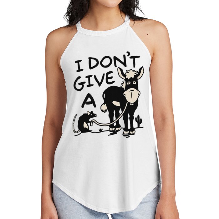I DonT Give A Donkey Rat Funny Sarcastic Women's Perfect Tri Rocker Tank