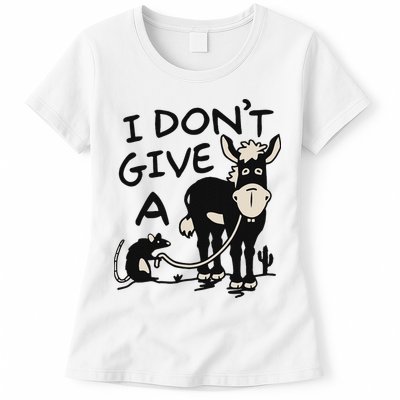 I DonT Give A Donkey Rat Funny Sarcastic Womens T-Shirt